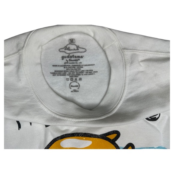 Sanrio Gudetama Lazy Egg "Trying To Stay Afloat" Sweatshirt Size Medium - Picture 2 of 2